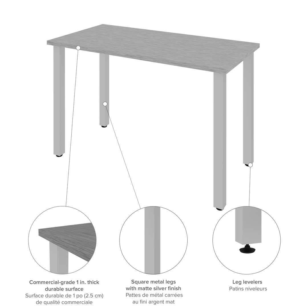 24x22 x 48x22 Table with Square Metal Legs in Black K922
