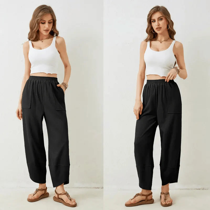 Loose Wide Leg Casual Pants B2440