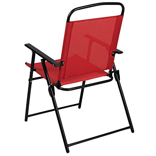 6-Piece Patio Dining Set with Glass Table, Folding Chairs, and Umbrella, Navy O4918