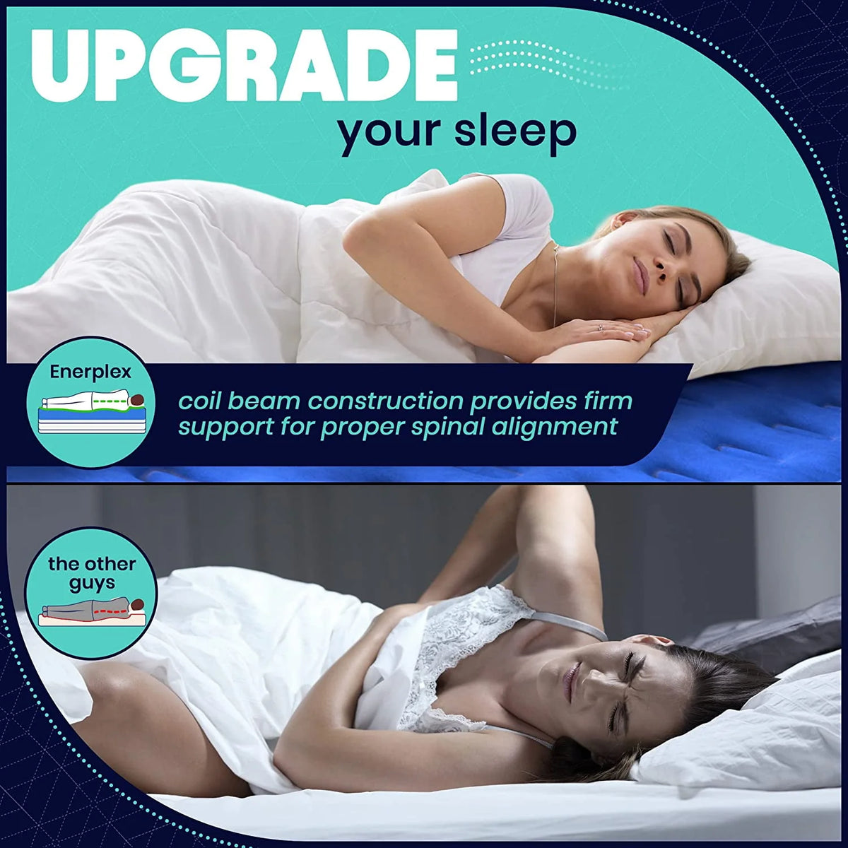 Queen 13 Inch Double Height Air Mattress with Built-in Pump O84029