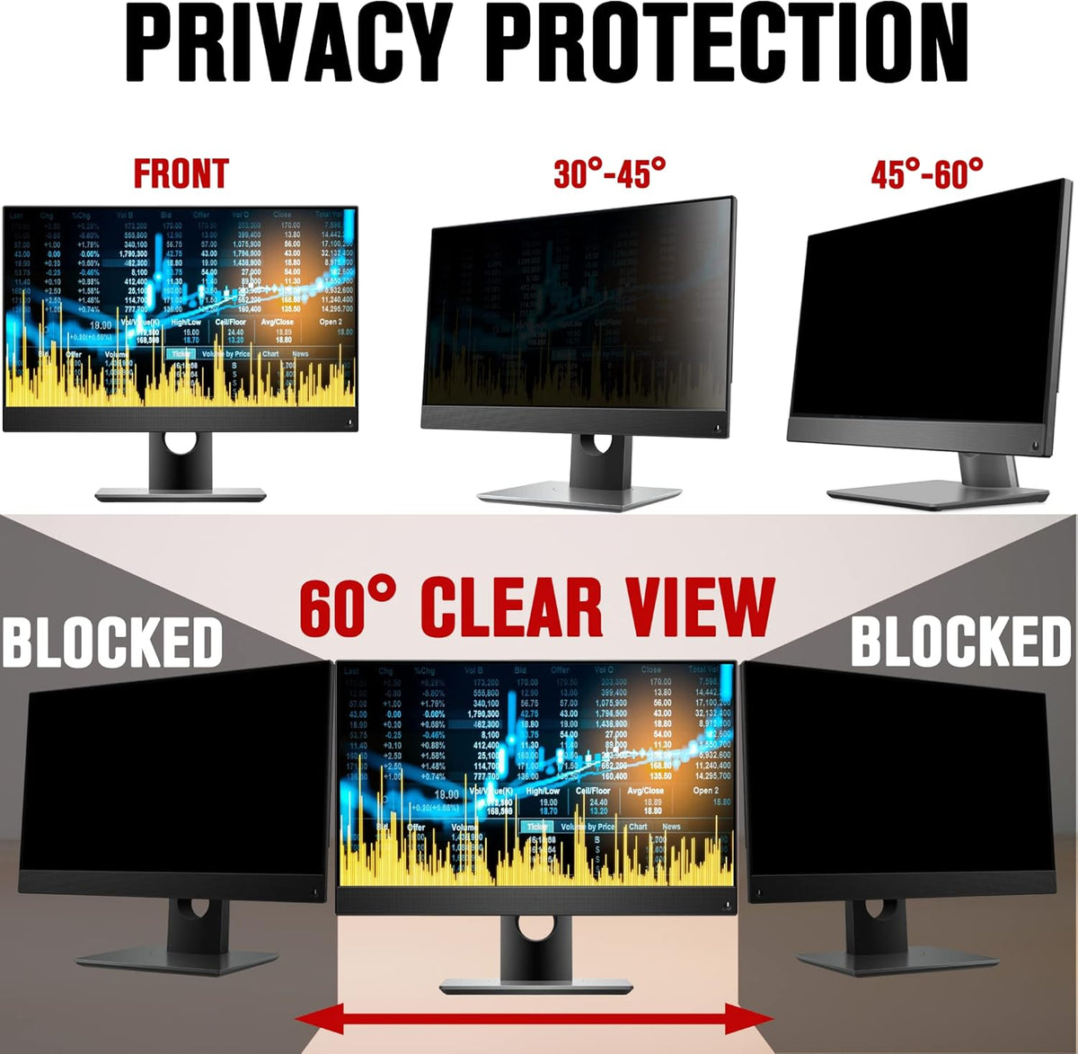 24 Inch Computer Privacy Screen Filter Pack of 2 N8051