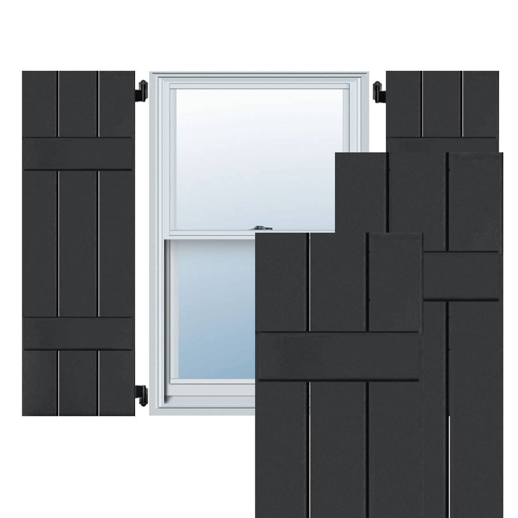 2-Pack Black Wood Exterior Shutters G16027