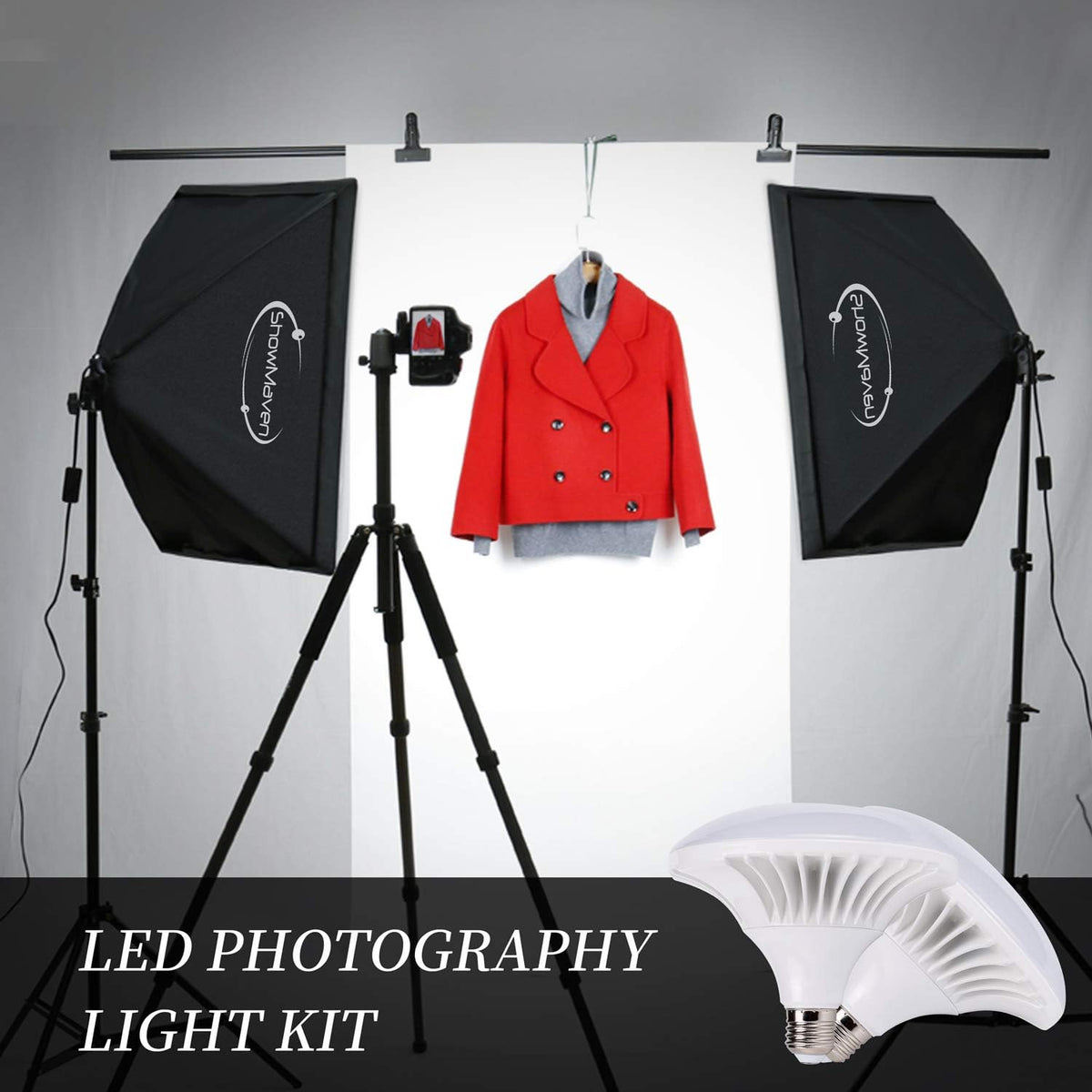 Softbox Lighting Kit 20x28'' Continuous Lighting with 2pcs 5500K Bulb B5742