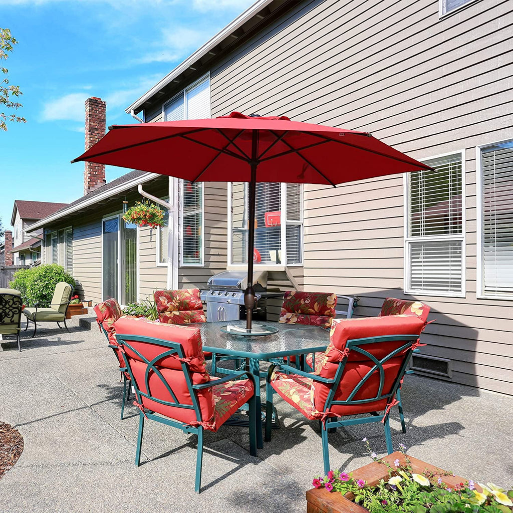 7.5ft Round Outdoor Market Umbrella with Push Button Tilt N31605