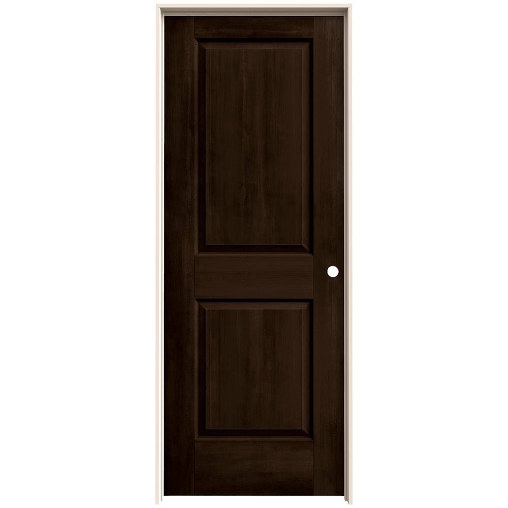 30 in. x 80 in. Espresso Stain Left-Hand Molded Composite MDF Single Prehung Interior Door F146913
