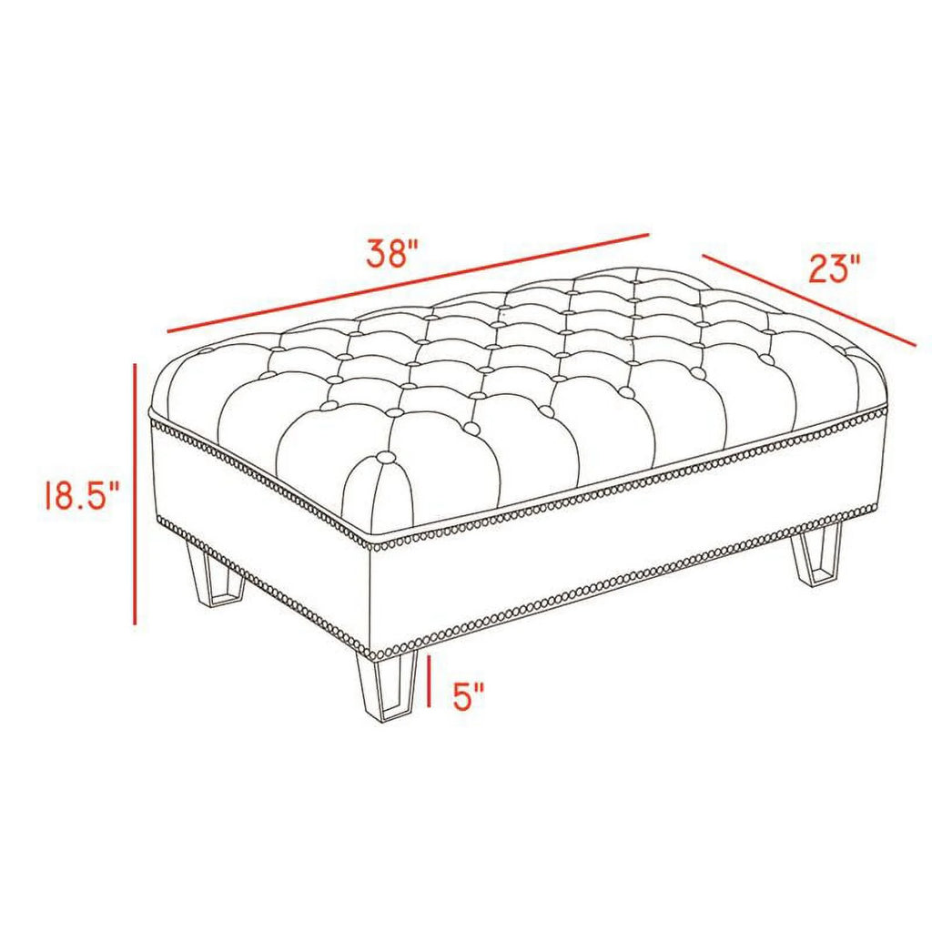 Cream Velvet Ottoman A5490