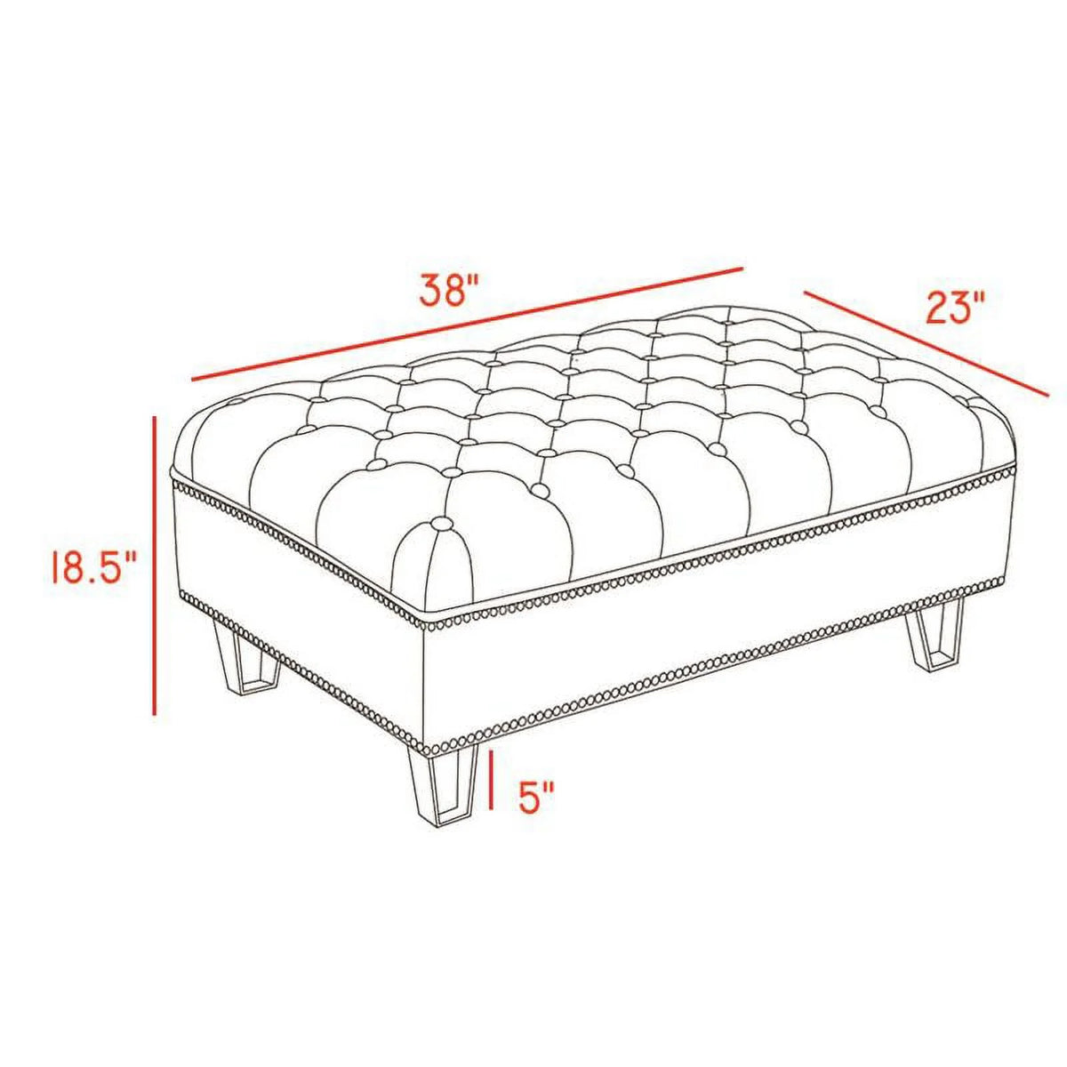 Cream Velvet Ottoman A5490