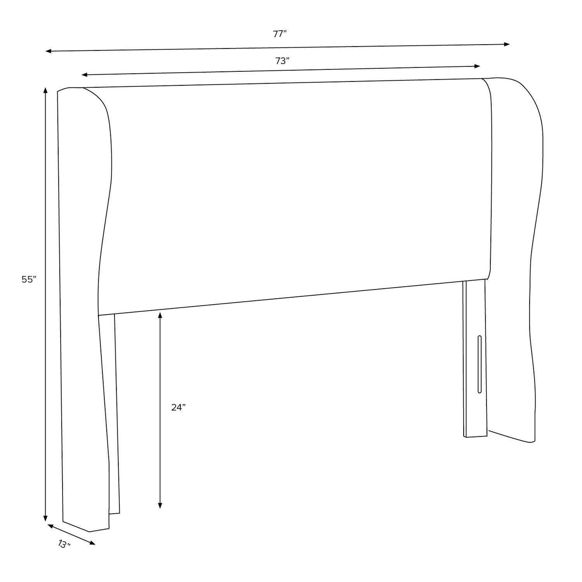 Gray Linen Tufted Wingback Headboard Y4558