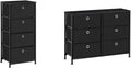 4-Tier Fabric Drawer Storage Cabinet, Black D581