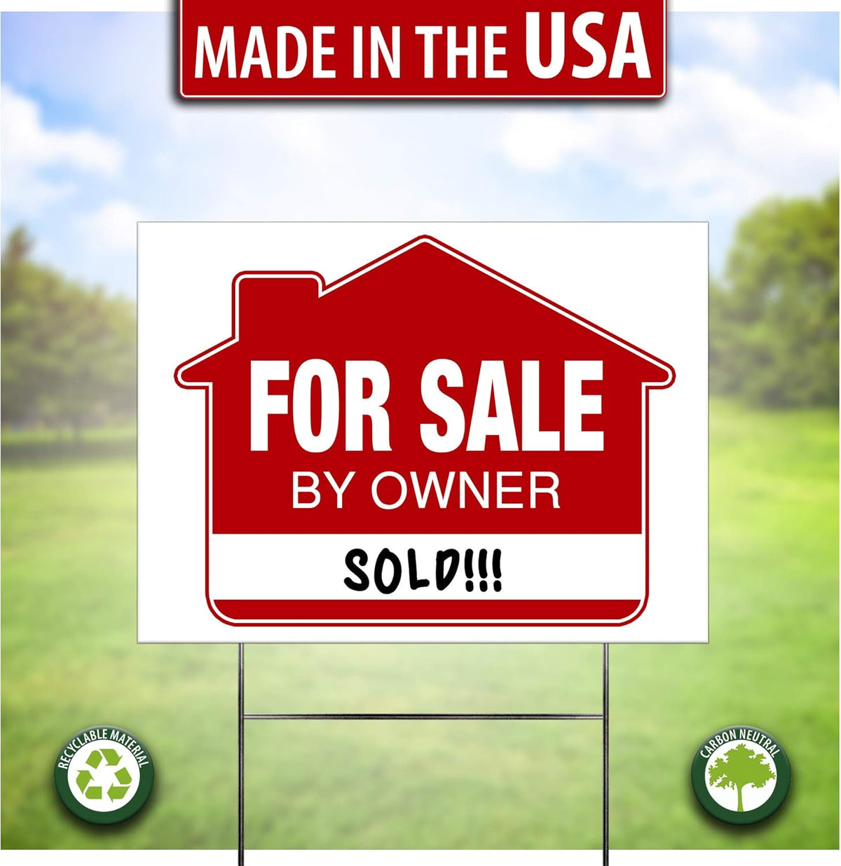For Sale Signs (5 Pack) Double-Sided Yard Sign Stakes with Directional Arrows N78134