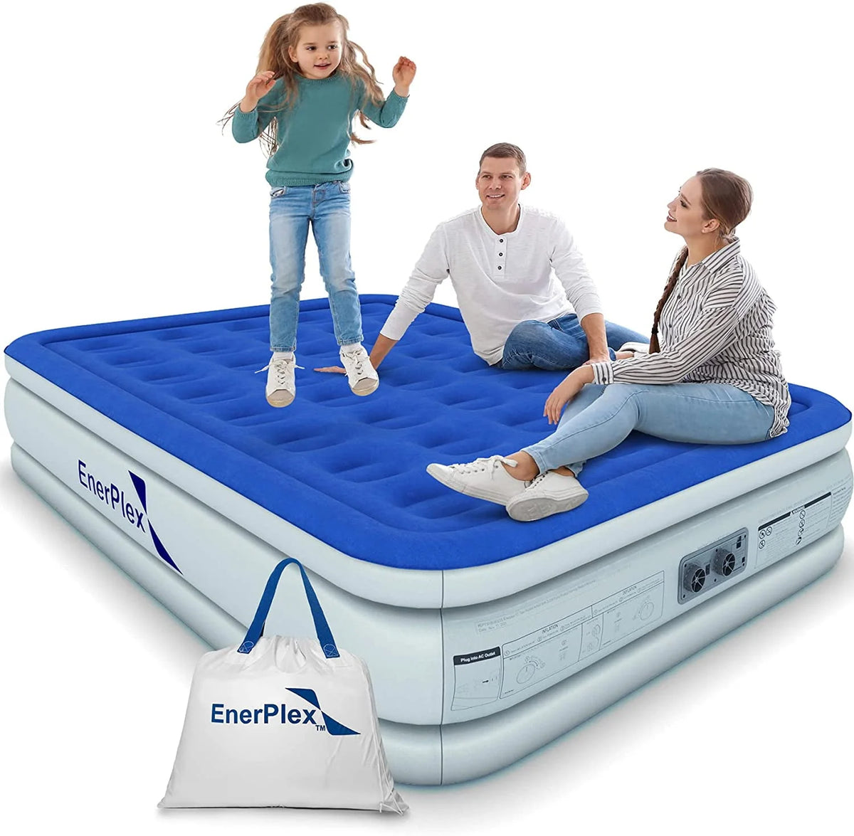 Queen 13 Inch Double Height Air Mattress with Built-in Pump O84029