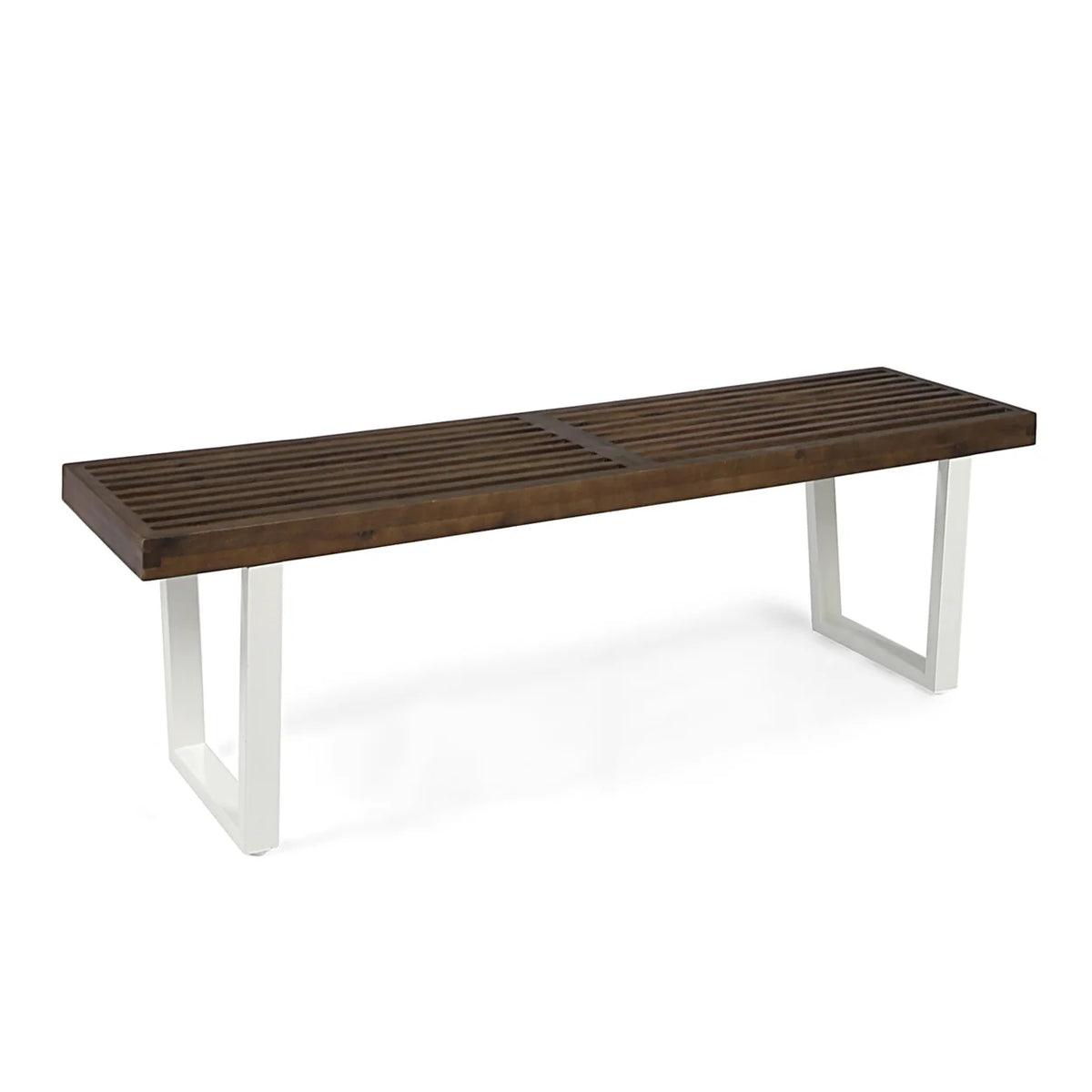 Dark Brown and Black Acacia Wood Dining Bench Z525
