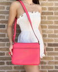 Pink Pebbled Leather Medium Crossbody F9258