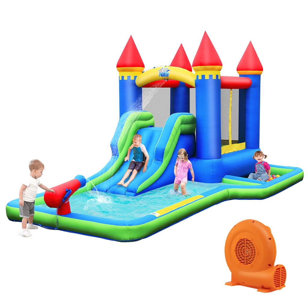 Inflatable Castle Bounce House Slide Water Park Ball Pit with 550W Blower K146052