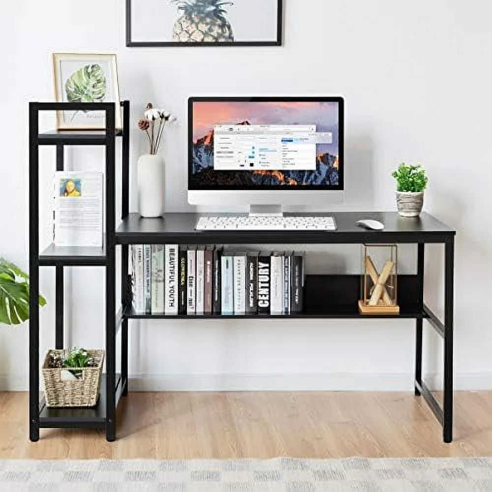 59-Inch Computer Desk with Bookshelf Y248993