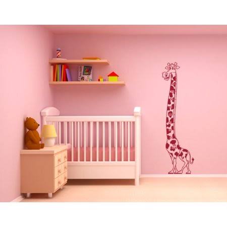 Lavender Giraffe Wall Decal Height Ruler V476699