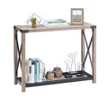 38.82" Grey 2 Tier Farmhouse Console Table Z29267