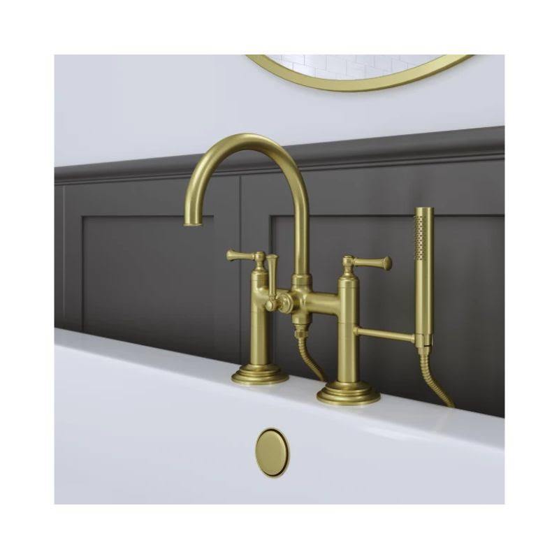 Gold Deck Mounted Roman Tub Filler P327656