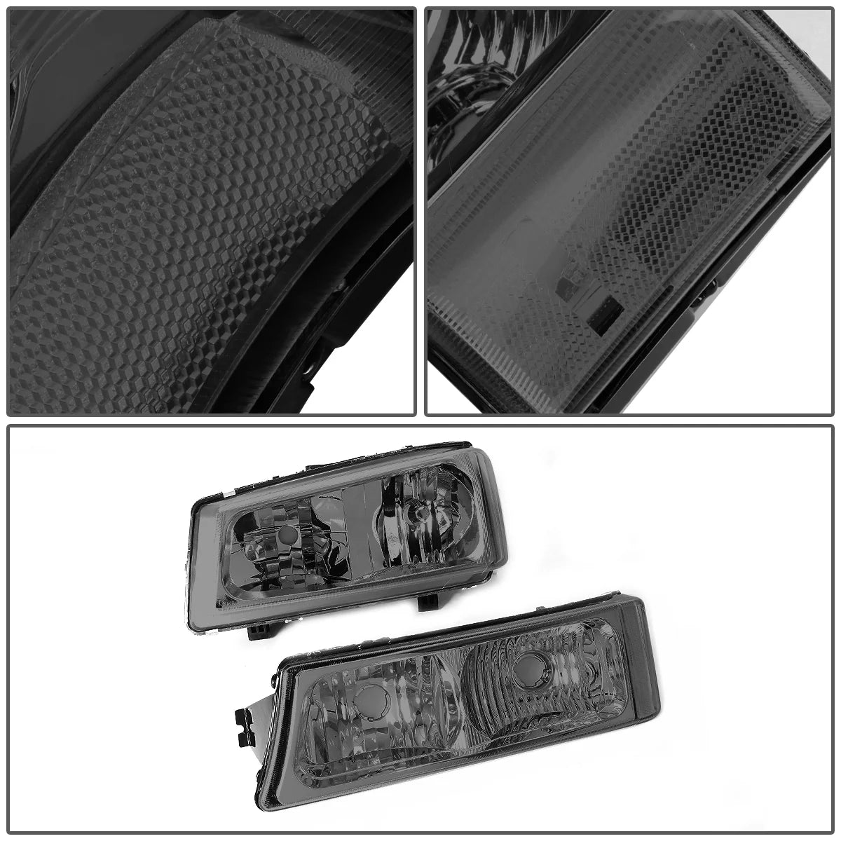 Smoked Housing Clear Corner Headlight and Bumper Lamp T4029