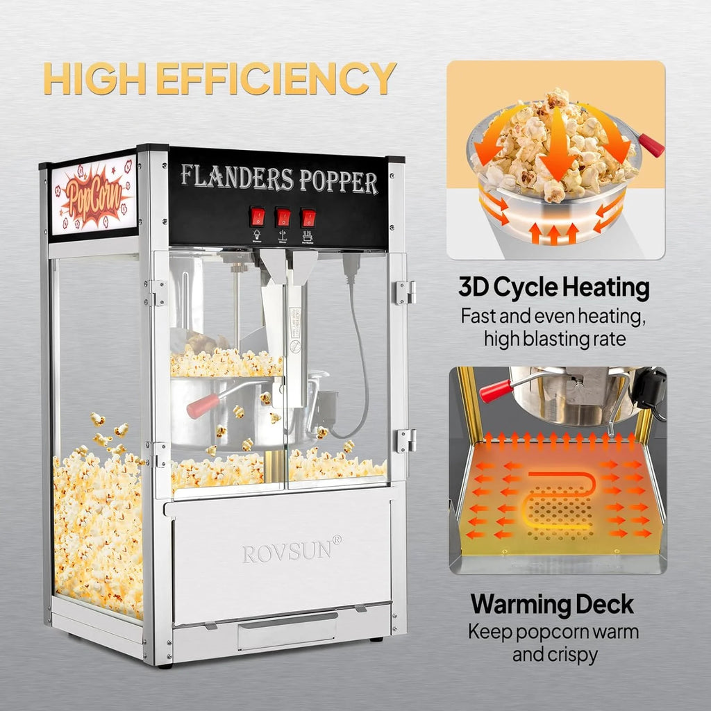 Black 16 Ounce Kettle Countertop Popcorn Machine S661