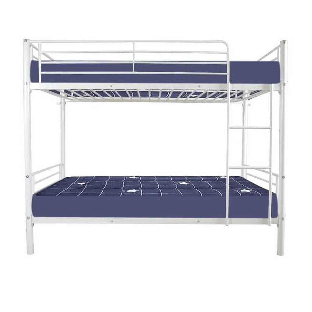 Twin Over Full Bunk Bed with Ladder and Guardrail White L487391