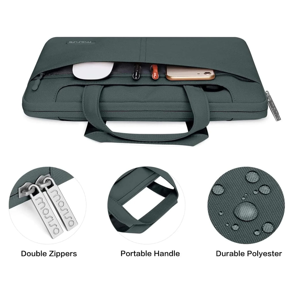 Midnight Green Plastic Hard Shell MacBook Air 13 inch Case with Shoulder Bag, Keyboard Cover, Screen Protector, Pouch E11341