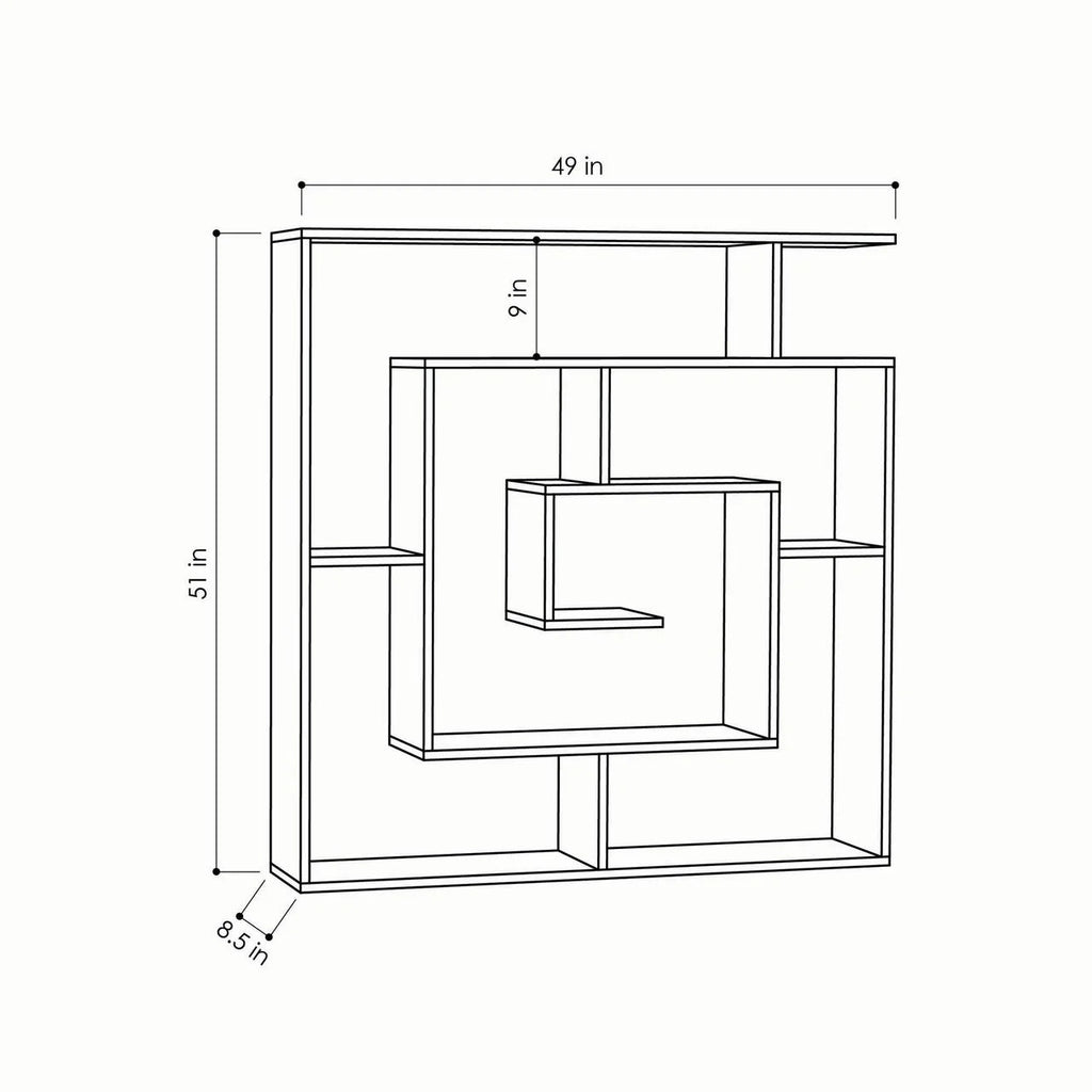 4 Tier White Modern Bookcase V96500