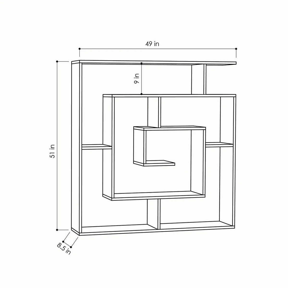 4 Tier White Modern Bookcase V96500