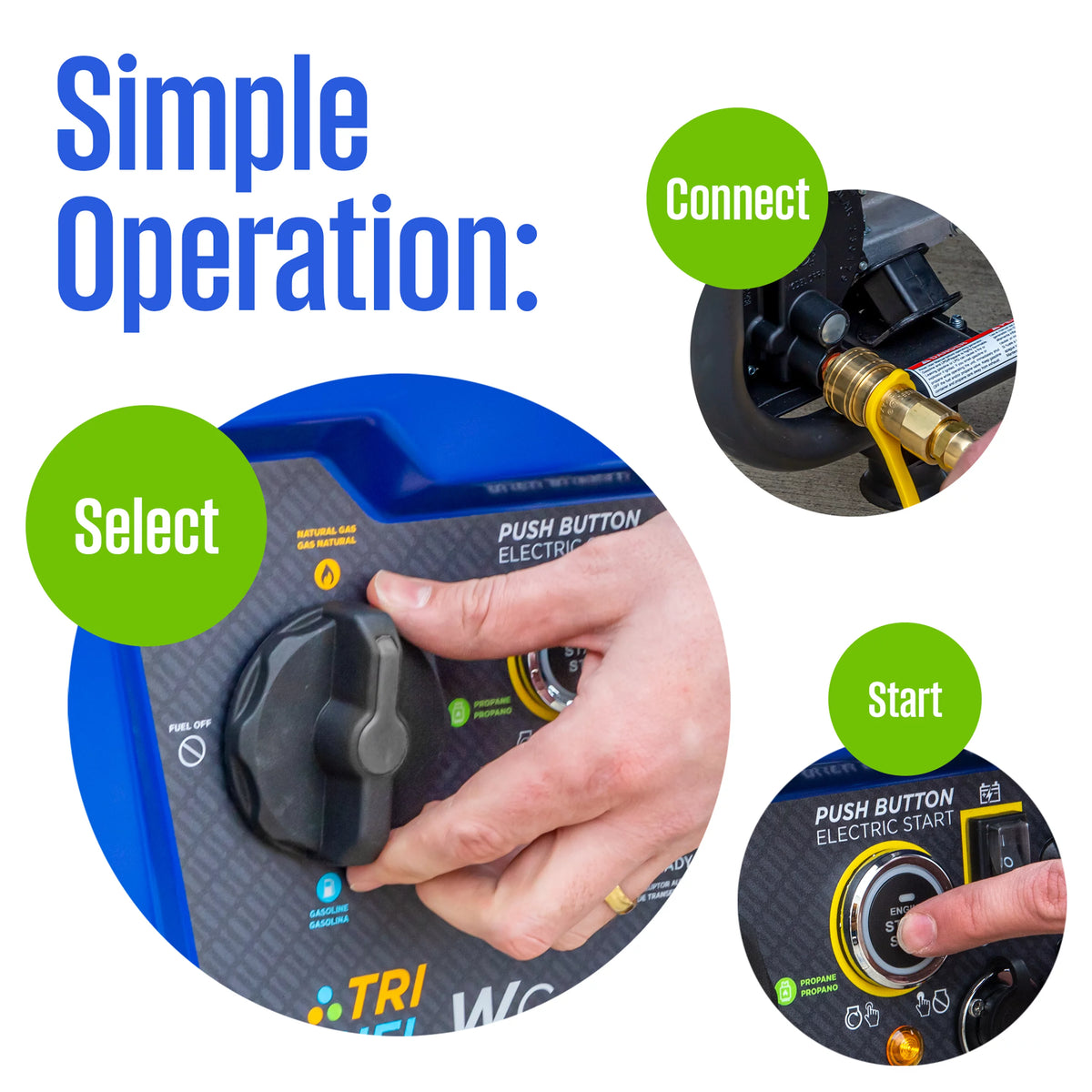 13,000 Peak Watt Tri-Fuel Portable Generator F1493