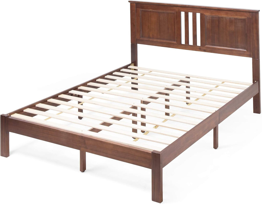 Gray Acacia Wood Queen Bed Platform L35431