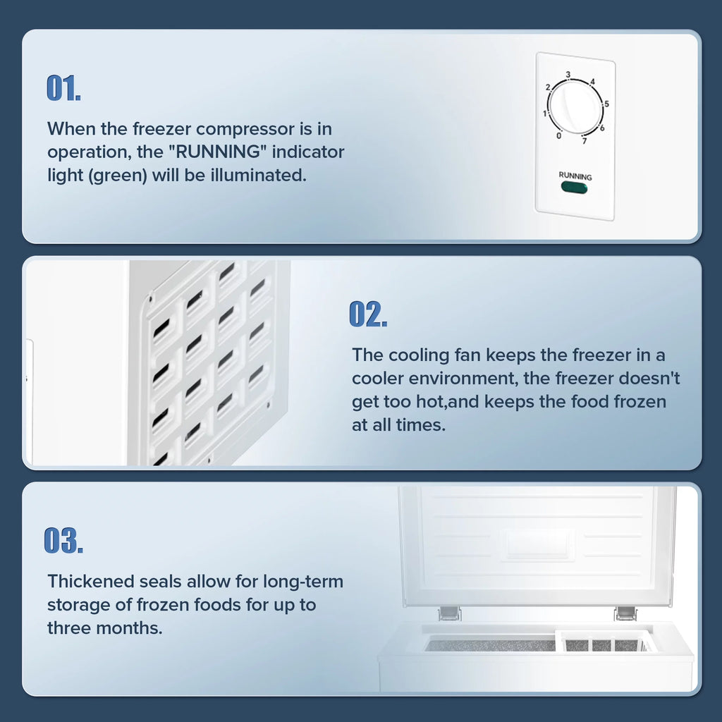 2.7 Cubic Feet White Compact Chest Freezer J573