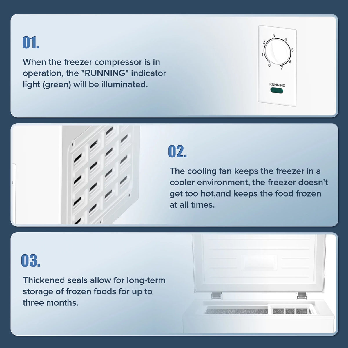 2.7 Cubic Feet White Compact Chest Freezer J573