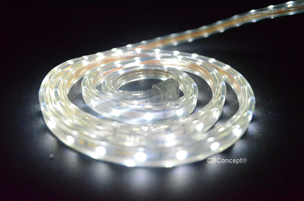 164 Feet 18000 Lumen 6000K Pure White Dimmable 120V AC Flexible Flat LED Strip Rope Light U186100