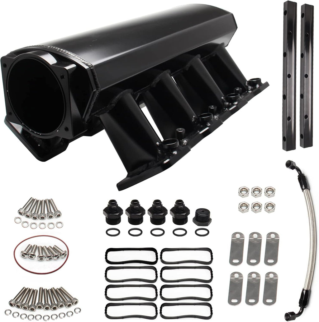 102mm Intake Manifold for Cathedral Port Heads LS Based Engines (Black) V7060