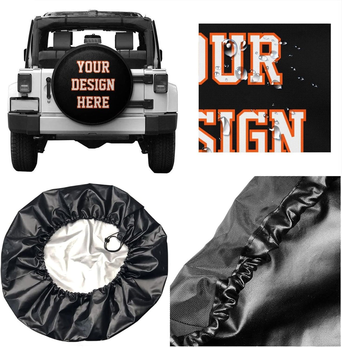 Custom Spare Tire Cover Universal fits for Trailer Camper RV 15 Inch H7515