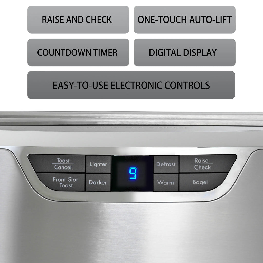 4-Slice Auto-Lift Long Slot Toaster, Stainless Steel F32686