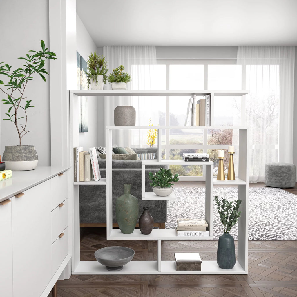4 Tier White Modern Bookcase V96500
