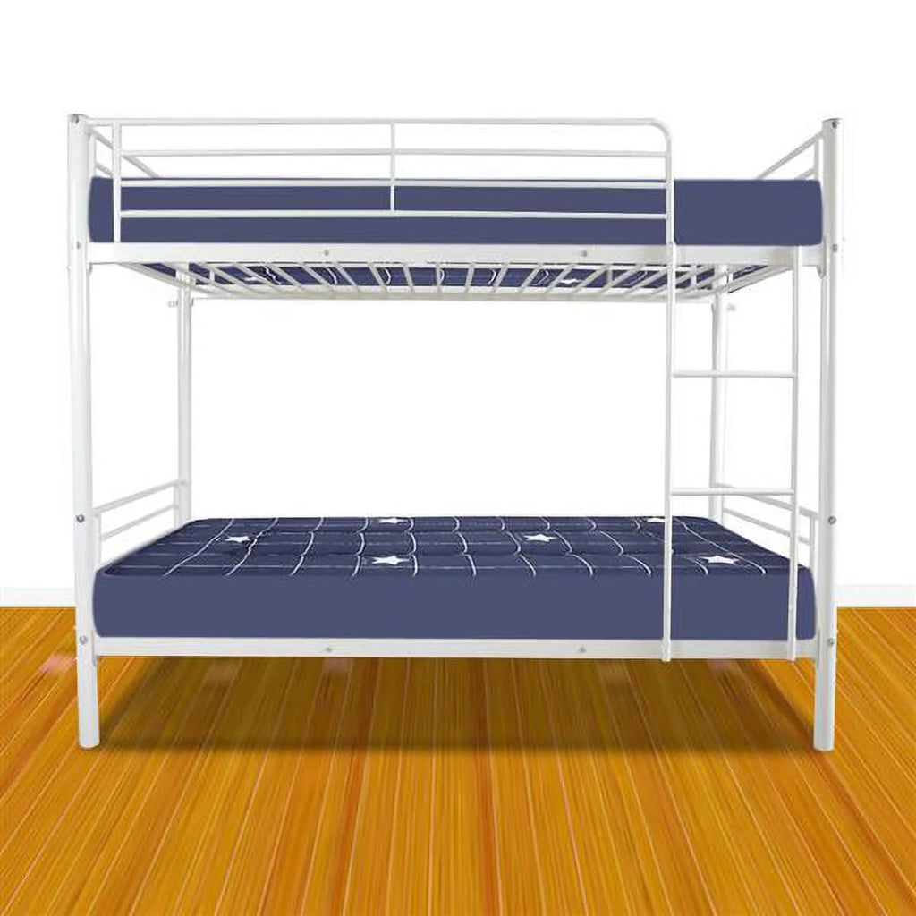 Twin Over Full Bunk Bed with Ladder and Guardrail White L487391