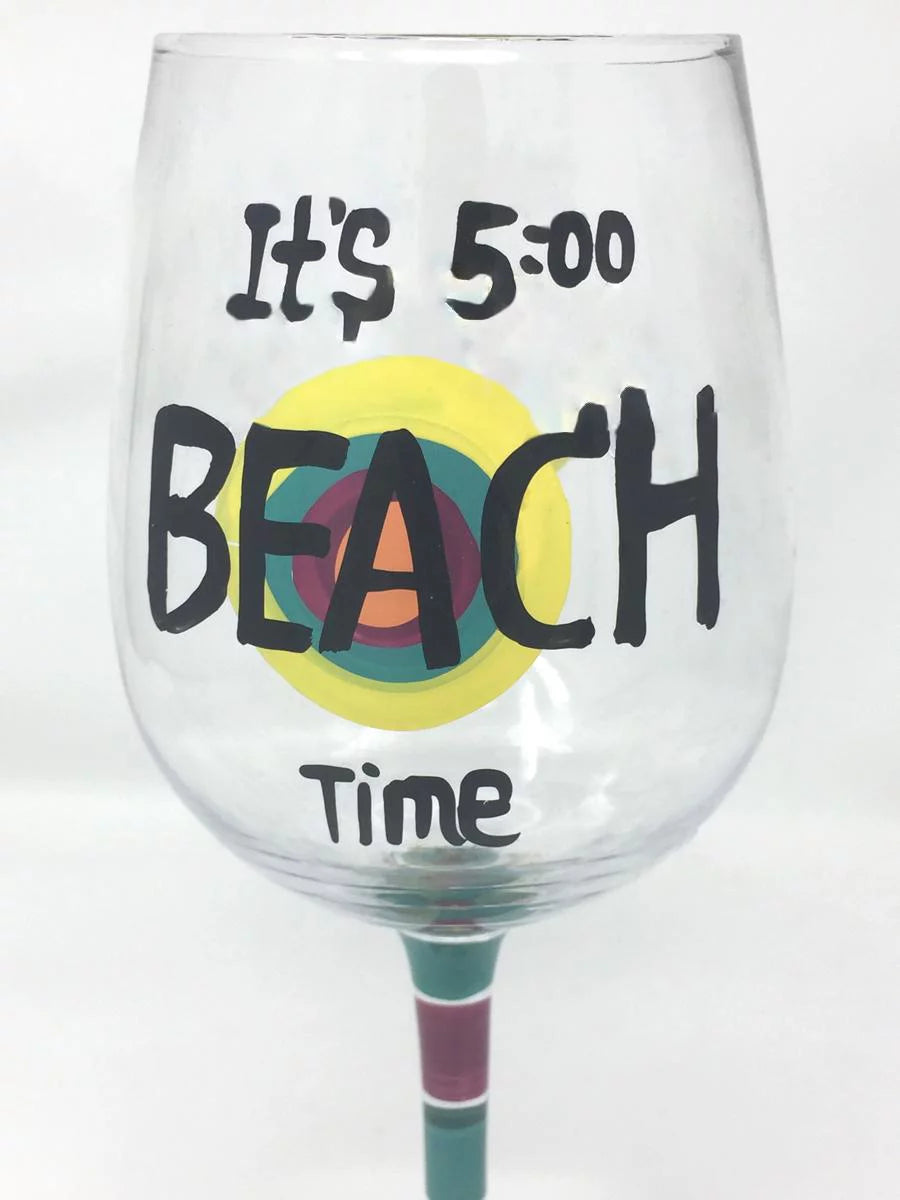 Hand Painted Wine Glass Set G8329