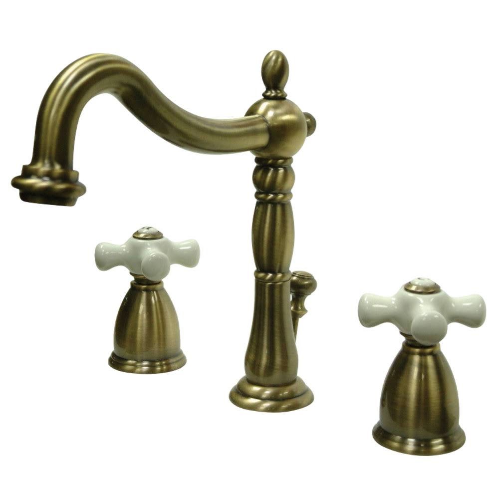 Antique Brass Widespread Bathroom Faucet A328562