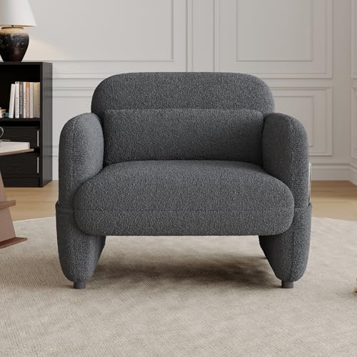 Oversized Sherpa Armchair with Waist Pillow D1651