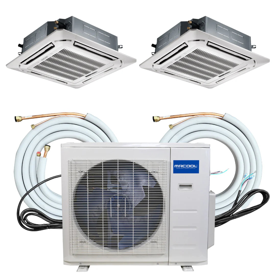 24,000 BTU 2 Zone Ductless Ceiling Cassette Air Conditioner And Heat Pump M85348