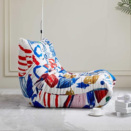 Beige 3 Seater Bean Bag Chair Sofa W165