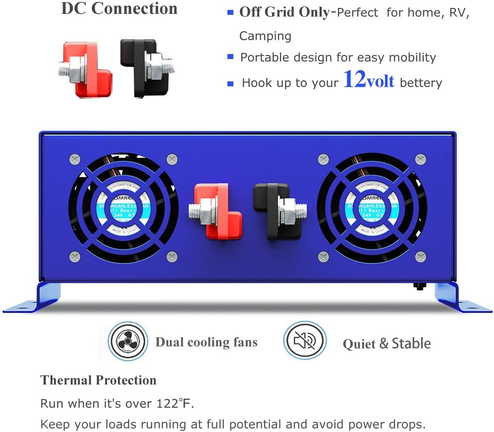2000 Watt Pure Sine Wave Power Inverter 24V DC to 120V AC L40648