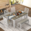 6-Piece Dining Table Set with 4 Upholstered Chairs and Bench B29690