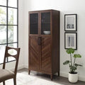 Dark Walnut Chevron China Cabinet V1920