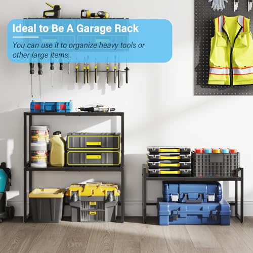 Expandable 2 Tier Heavy Duty Metal Storage Shelves V158689