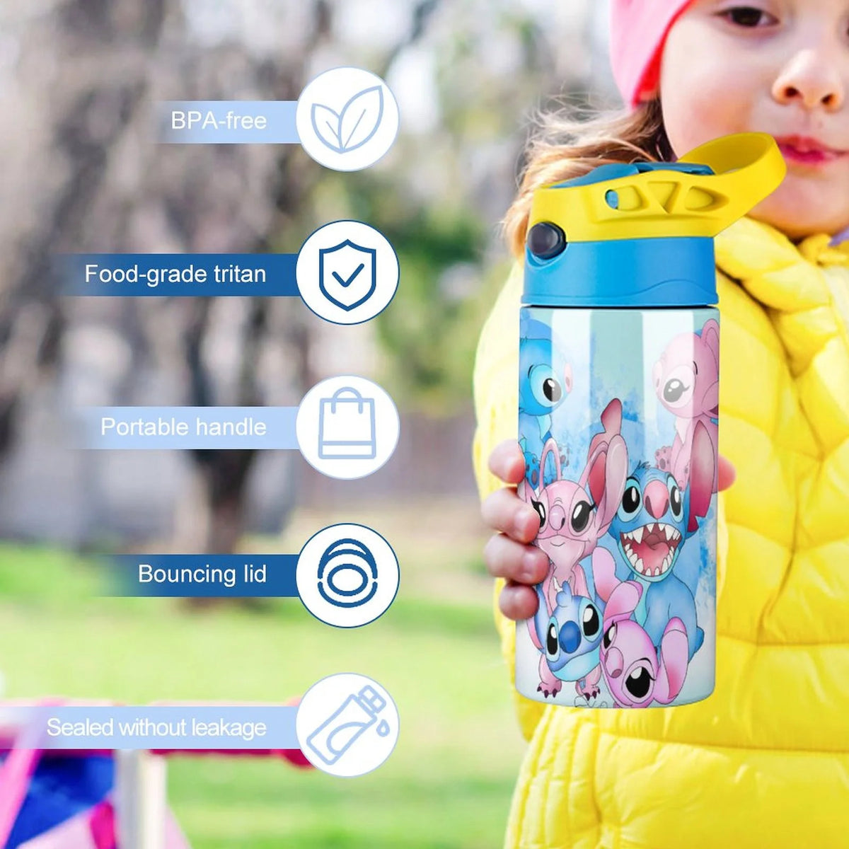 Stainless Steel Vacuum Insulated Water Bottle With Straw O3919