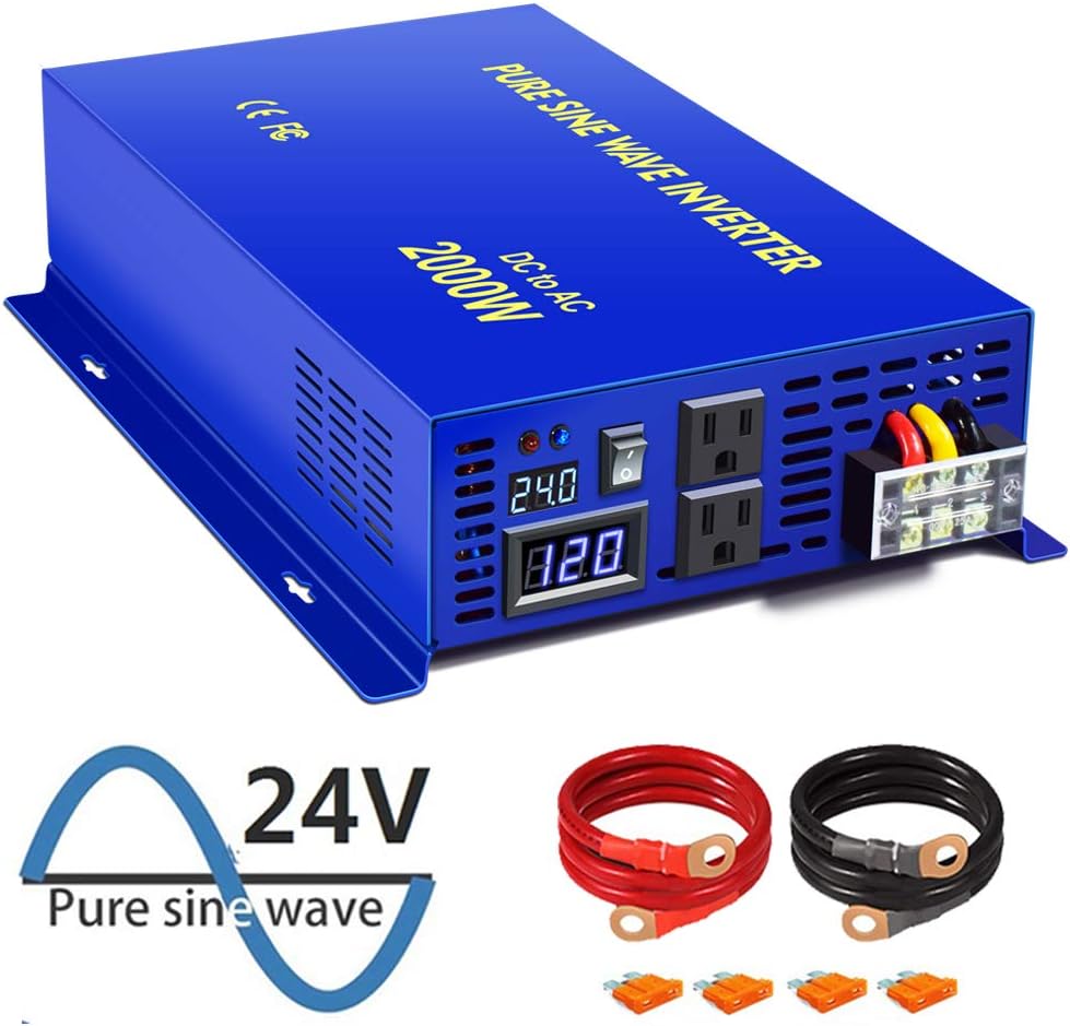 2000 Watt Pure Sine Wave Power Inverter 24V DC to 120V AC L40648