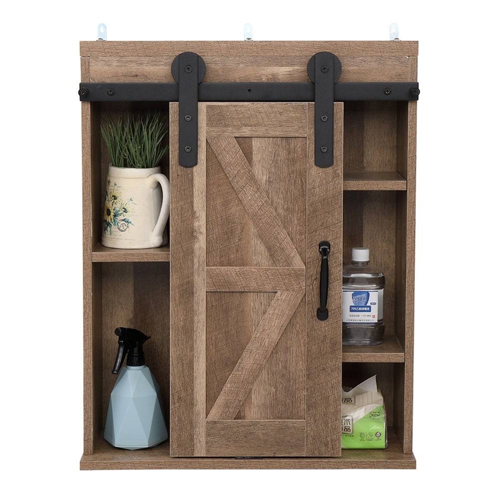 Grey Sliding Barn Door TV Stand Cabinet V148669